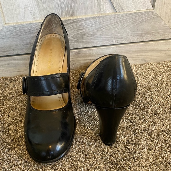 Antonio Melani Black Block Heel Mary Jane’s 6 - Picture 7 of 11